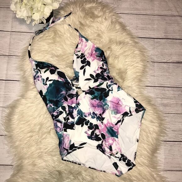 NEW ModCloth Pamela One-Piece Floral Swimsuit - Picture 2 of 9